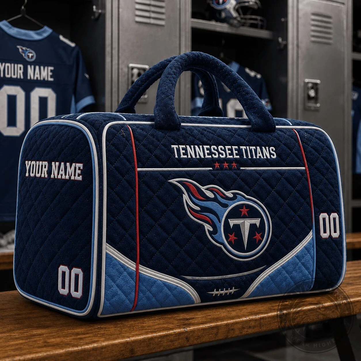 Tennessee Titans Personalized Quilted Duffle Bag for Football Fans