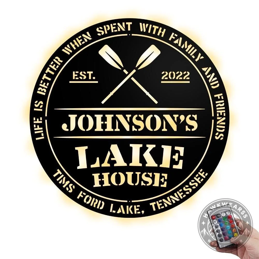 Personalized Lake House Metal Sign, Life Is Better With Family And Friends, Custom Wall Art 11 Personalized Lake House Metal Sign, Life Is Better With Family And Friends, Custom Wall Art