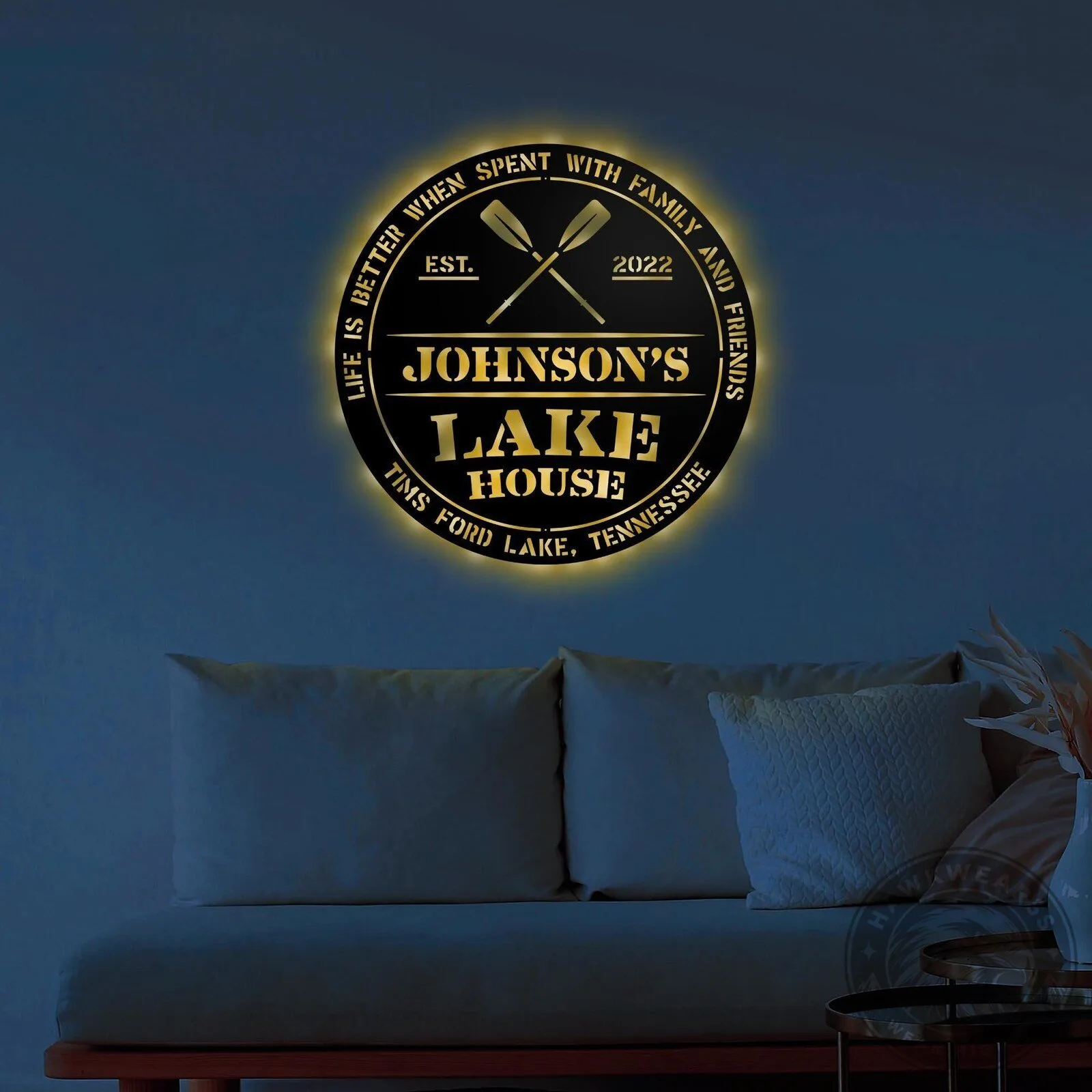 Personalized Lake House Metal Sign, Life Is Better With Family And Friends, Custom Wall Art 16 Personalized Lake House Metal Sign, Life Is Better With Family And Friends, Custom Wall Art
