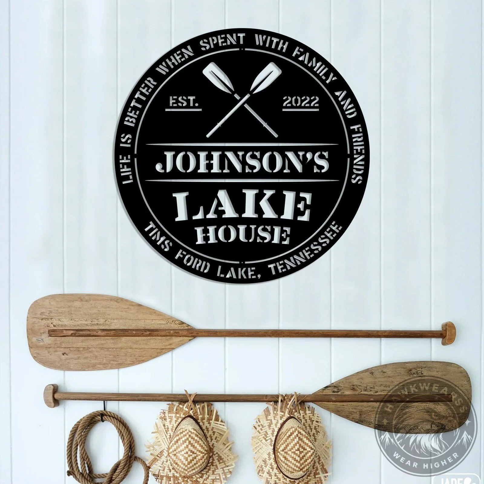 Personalized Lake House Metal Sign, Life Is Better With Family And Friends, Custom Wall Art 18 Personalized Lake House Metal Sign, Life Is Better With Family And Friends, Custom Wall Art