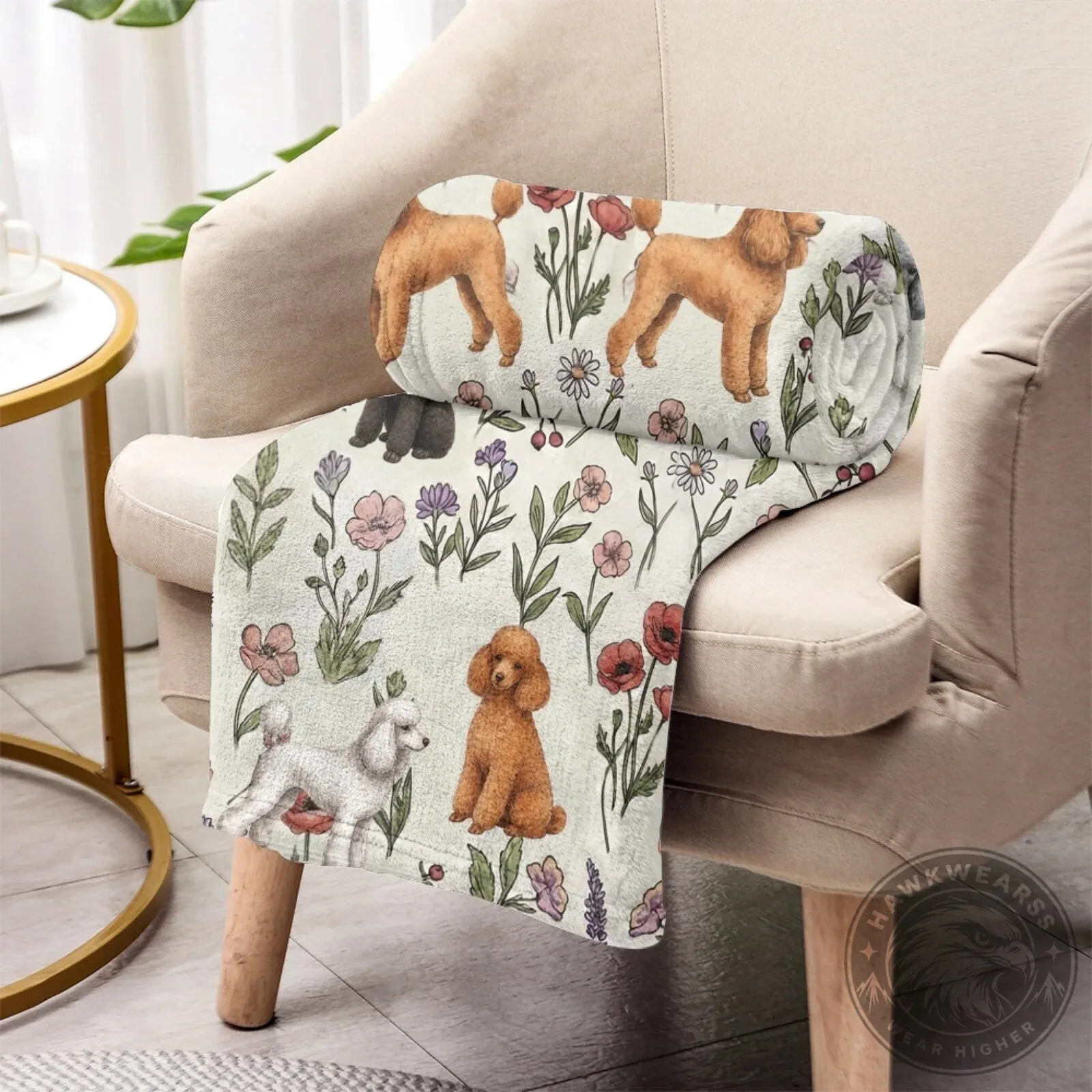 Poodle Dog Floral Pattern Cozy Soft Fleece Throw Blanket 17 Poodle Dog Floral Pattern Cozy Soft Fleece Throw Blanket
