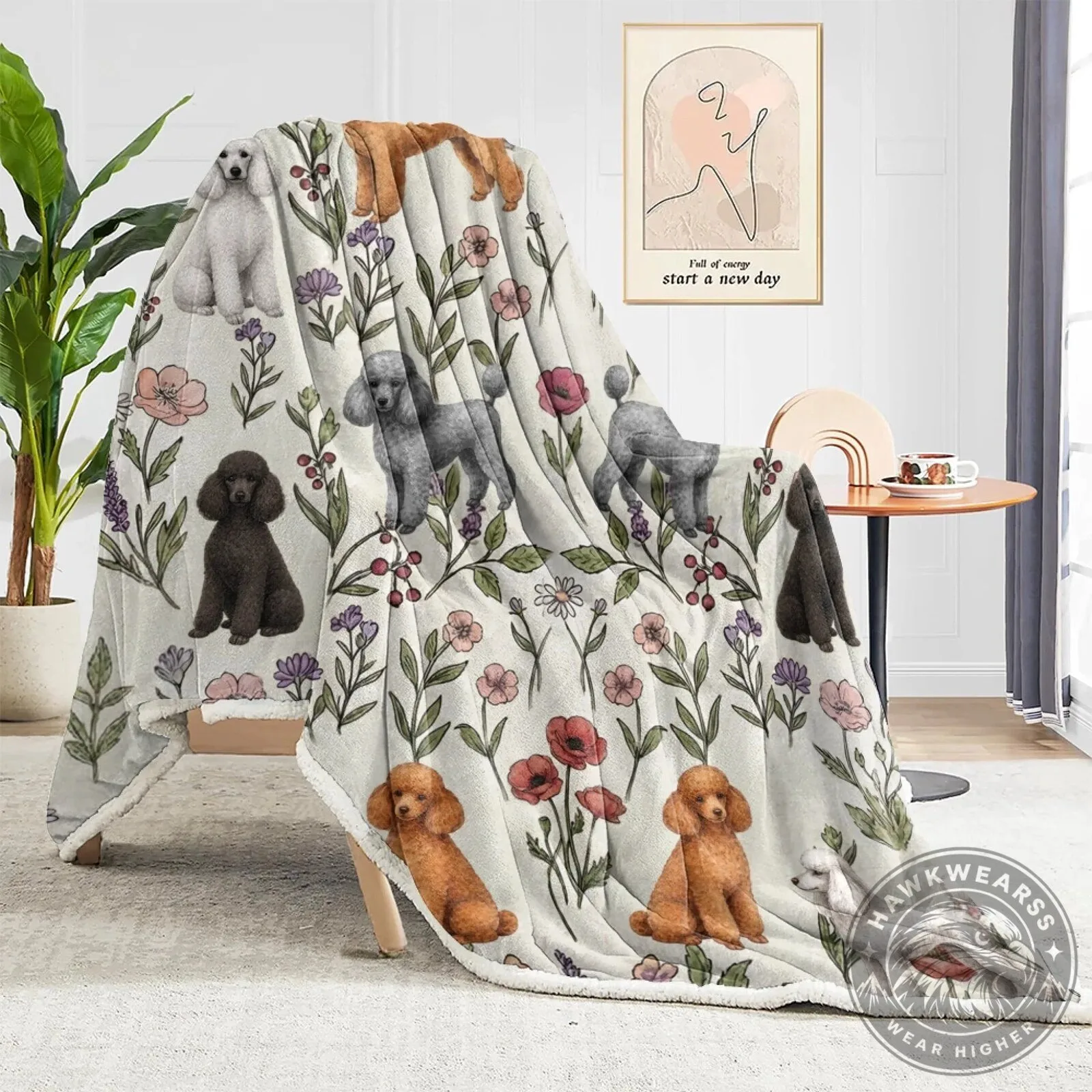 Poodle Dog Floral Pattern Cozy Soft Fleece Throw Blanket 22 Poodle Dog Floral Pattern Cozy Soft Fleece Throw Blanket