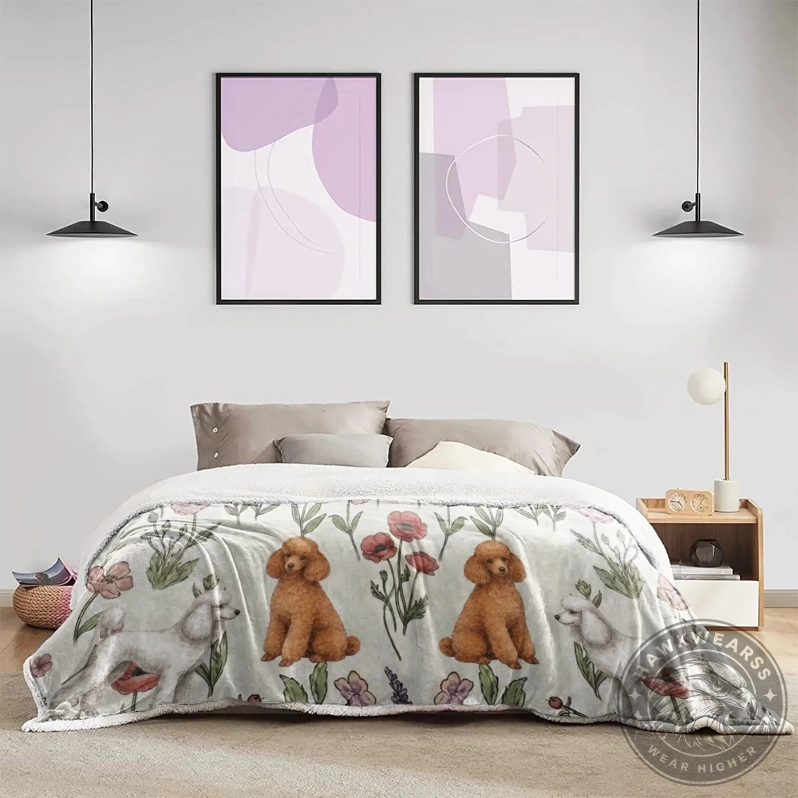 Poodle Dog Floral Pattern Cozy Soft Fleece Throw Blanket 23 Poodle Dog Floral Pattern Cozy Soft Fleece Throw Blanket
