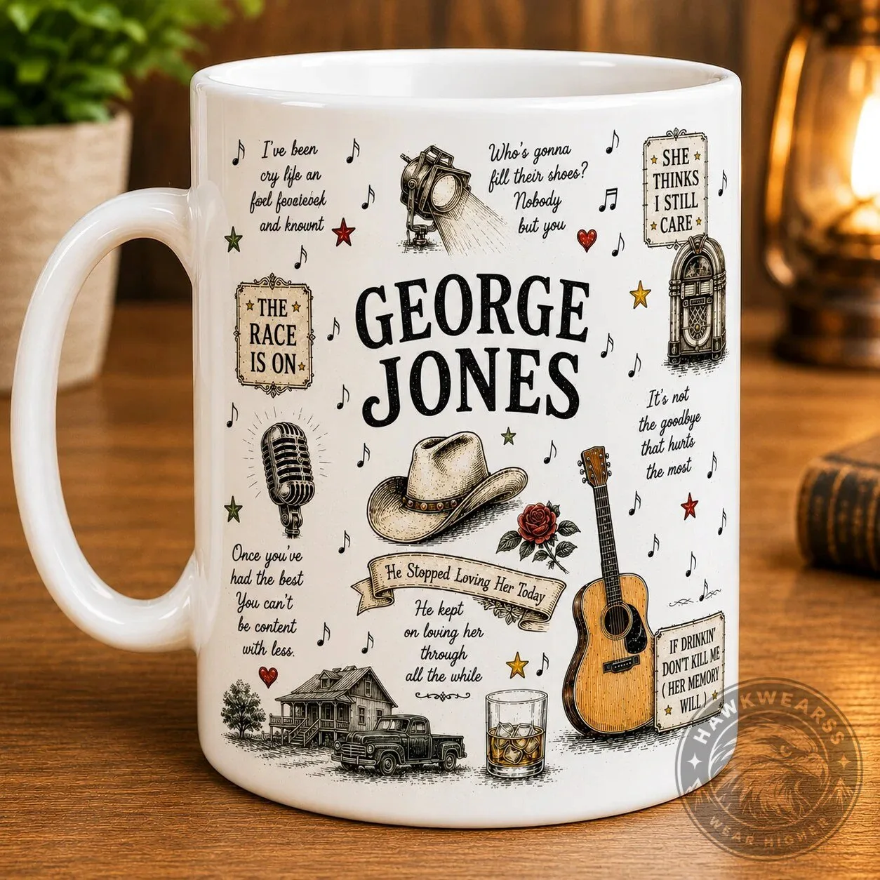 Country Music George Jones Fan Art Coffee Mug