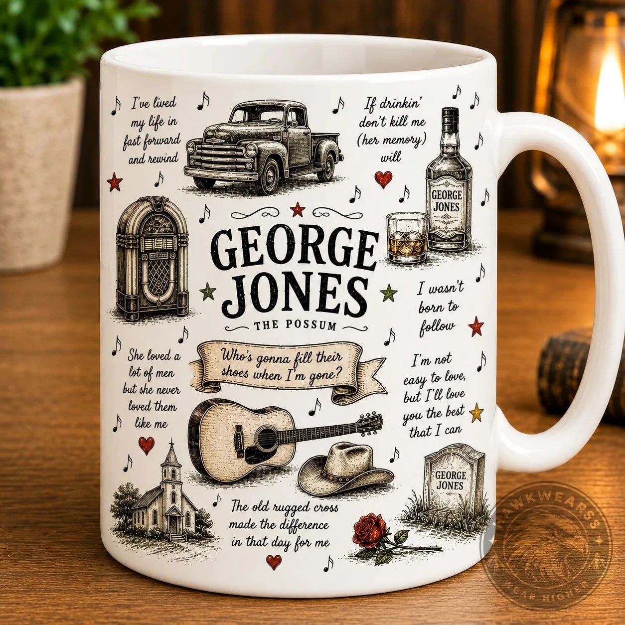 Country Music George Jones Fan Art Coffee Mug 9 Country Music George Jones Fan Art Coffee Mug