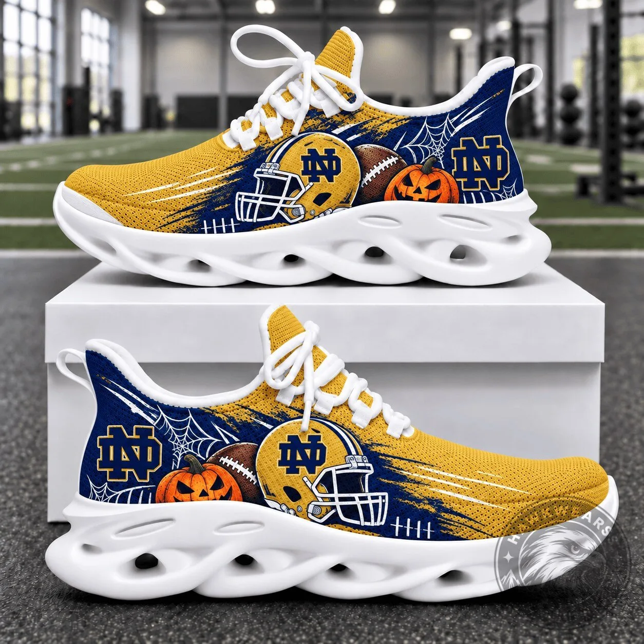 Notre Dame Fighting Irish Halloween Football Chunky Sneakers 3 Notre Dame Fighting Irish Halloween Football Chunky Sneakers