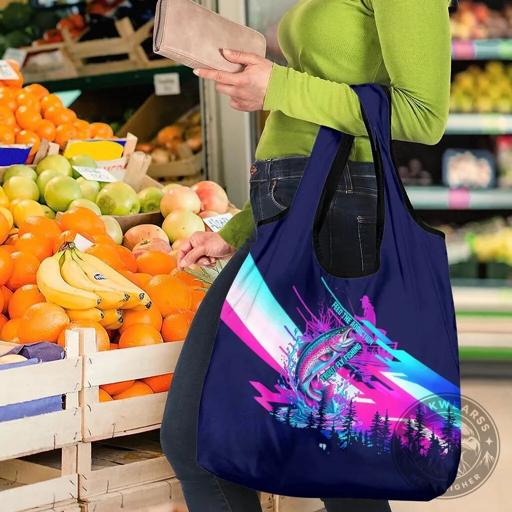 Rainbow Trout Fly Fishing Feed The Addiction Reusable Grocery Shopping Bag 14 Rainbow Trout Fly Fishing Feed The Addiction Reusable Grocery Shopping Bag