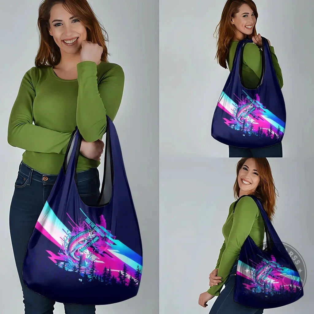 Rainbow Trout Fly Fishing Feed The Addiction Reusable Grocery Shopping Bag 17 Rainbow Trout Fly Fishing Feed The Addiction Reusable Grocery Shopping Bag