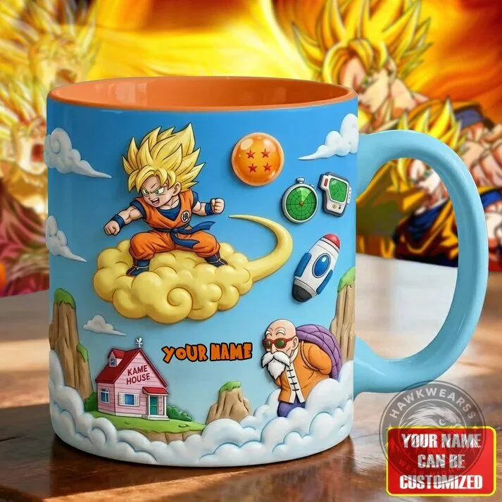 Personalized Dragon Ball Z Goku and Master Roshi Coffee Mug