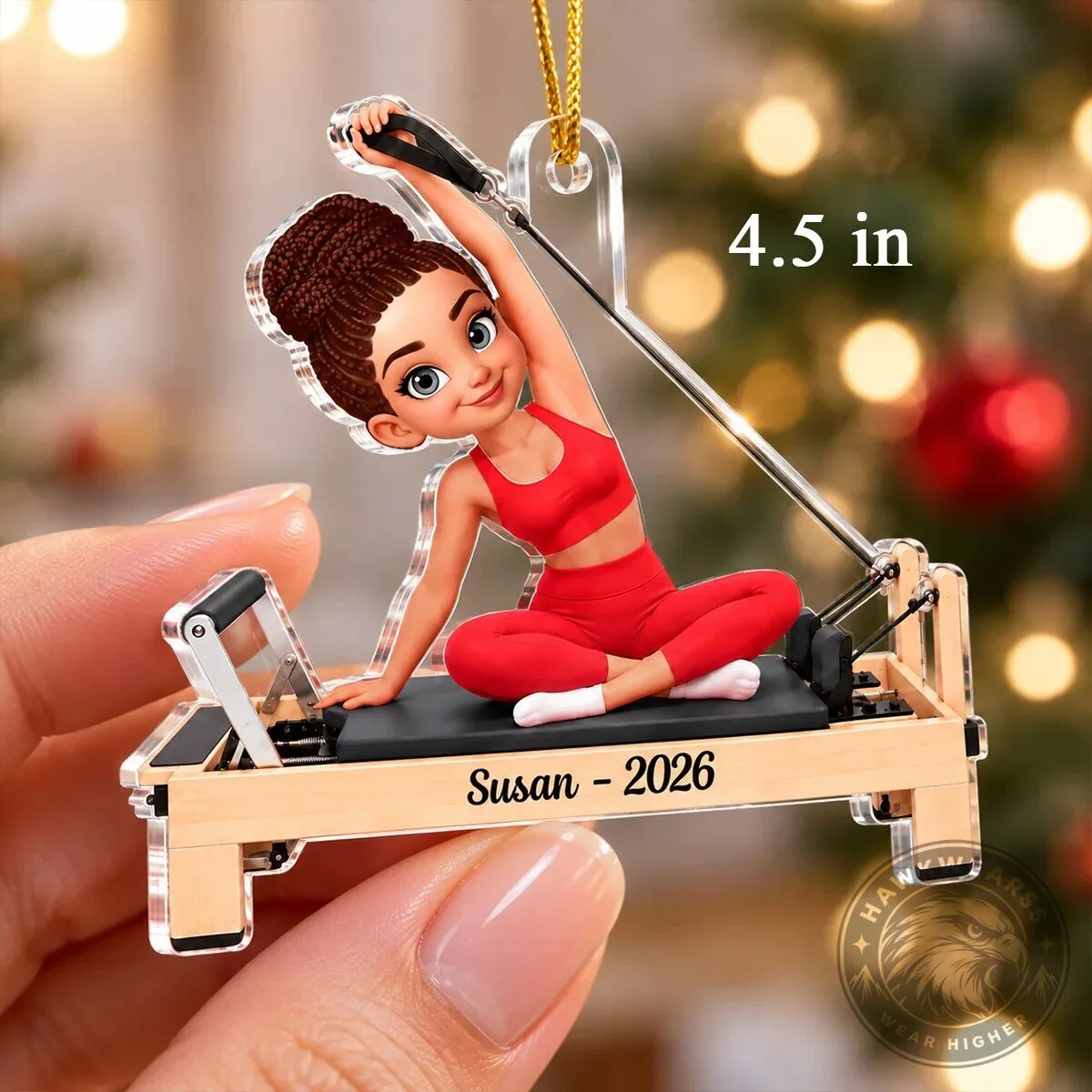 Personalized Pilates Girl Christmas Ornament - Custom Acrylic Pilates Lover Gift 14 Personalized Pilates Girl Christmas Ornament - Custom Acrylic Pilates Lover Gift