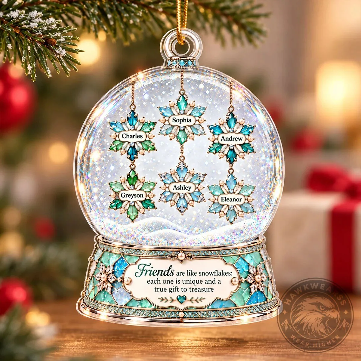 Personalized Friends Are Like Snowflakes Crystal Snow Globe Acrylic Ornament 11 Personalized Friends Are Like Snowflakes Crystal Snow Globe Acrylic Ornament