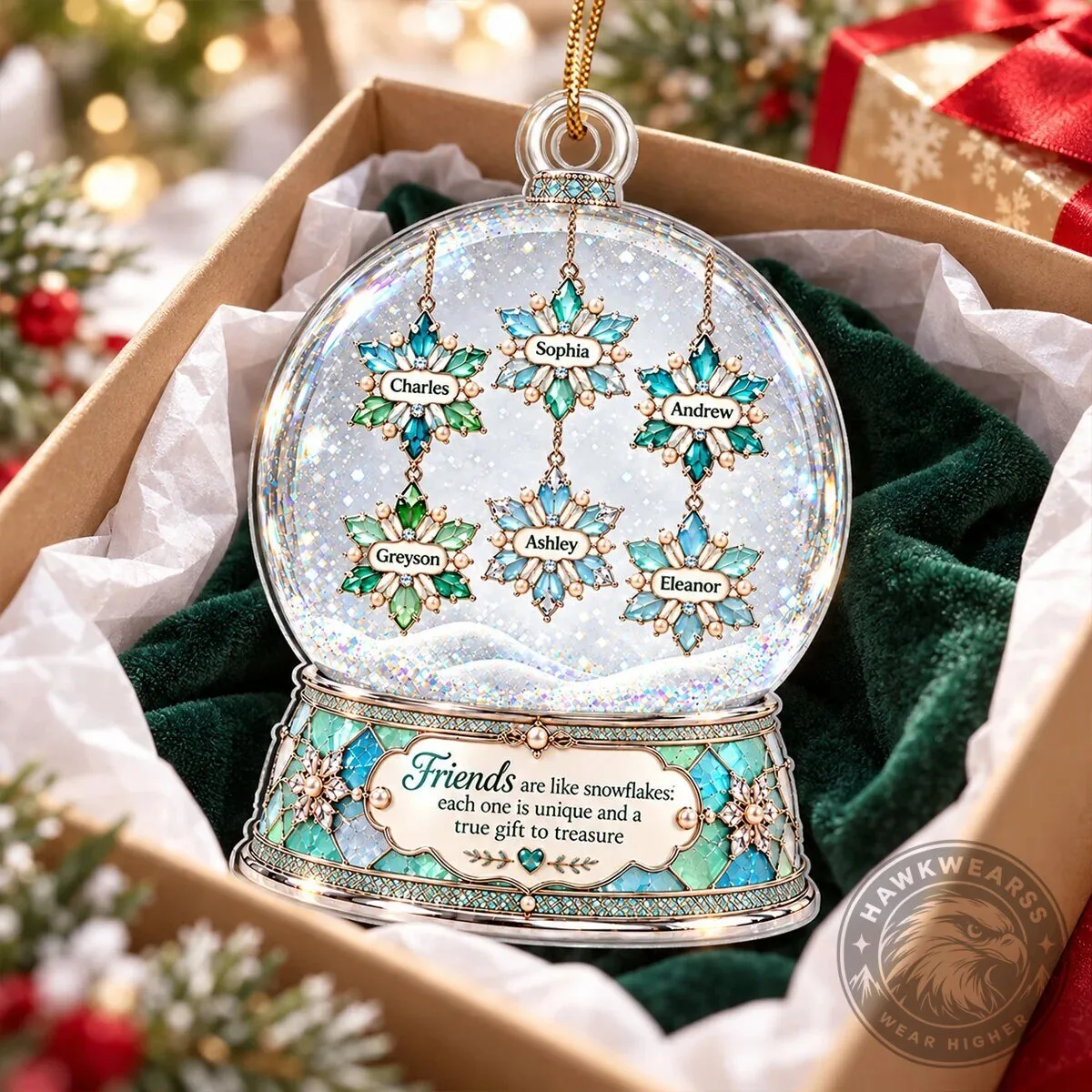 Personalized Friends Are Like Snowflakes Crystal Snow Globe Acrylic Ornament 13 Personalized Friends Are Like Snowflakes Crystal Snow Globe Acrylic Ornament