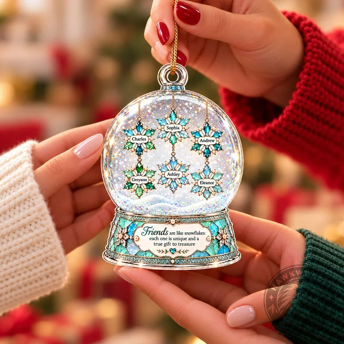 Personalized Friends Are Like Snowflakes Crystal Snow Globe Acrylic Ornament 16 Personalized Friends Are Like Snowflakes Crystal Snow Globe Acrylic Ornament