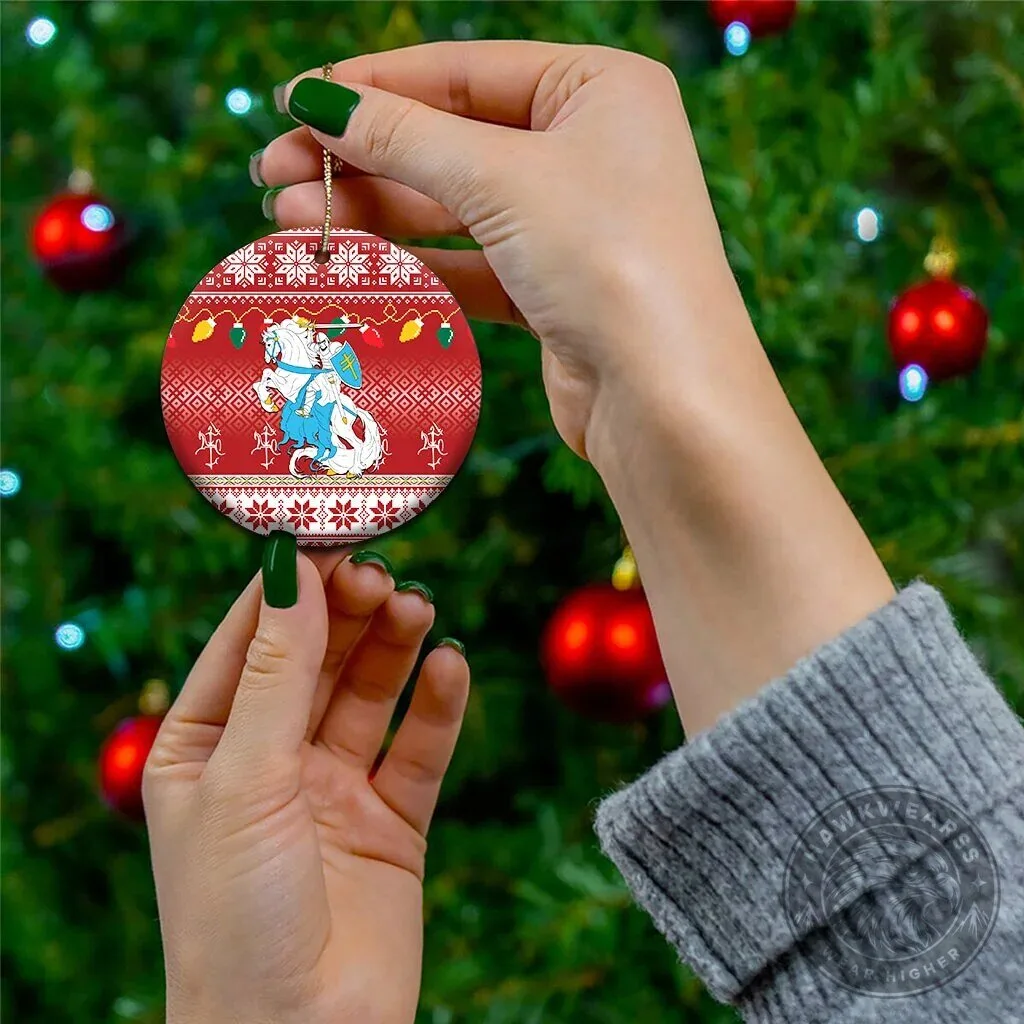 Lithuanian Vytis Merry Christmas Holiday Ceramic Ornament 15 Lithuanian Vytis Merry Christmas Holiday Ceramic Ornament