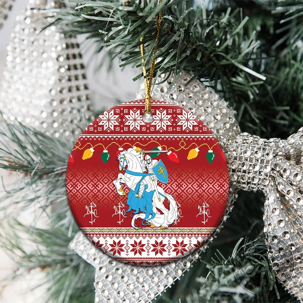 Lithuanian Vytis Merry Christmas Holiday Ceramic Ornament 16 Lithuanian Vytis Merry Christmas Holiday Ceramic Ornament