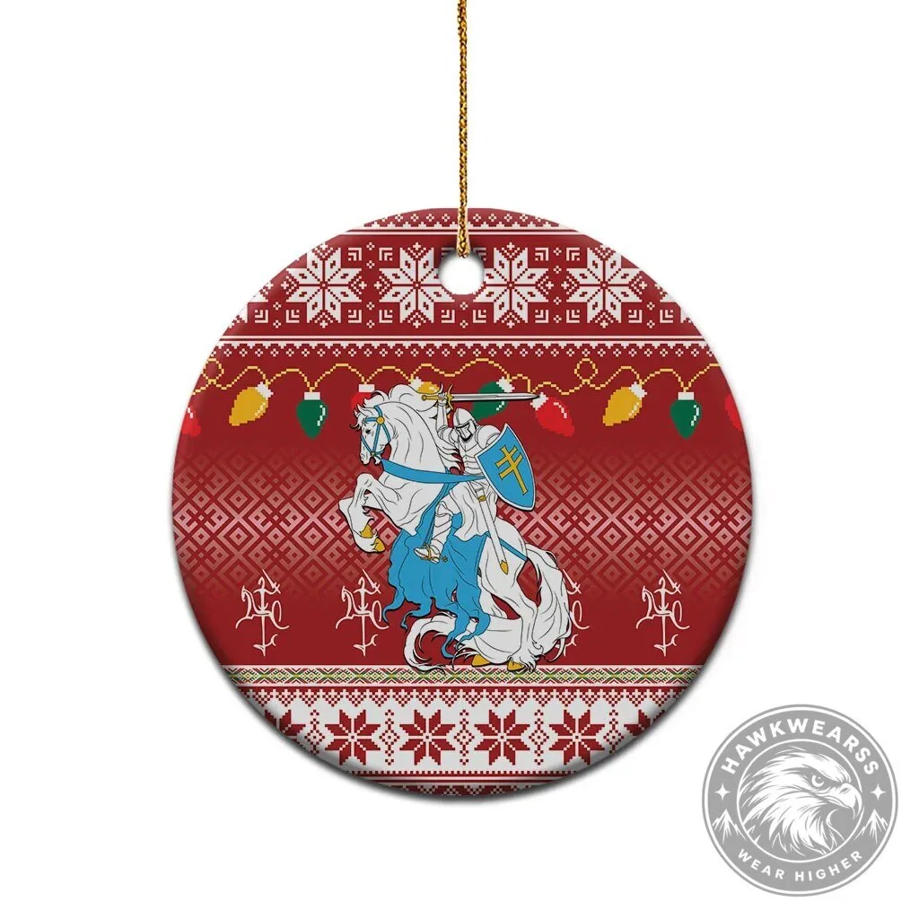 Lithuanian Vytis Merry Christmas Holiday Ceramic Ornament 17 Lithuanian Vytis Merry Christmas Holiday Ceramic Ornament