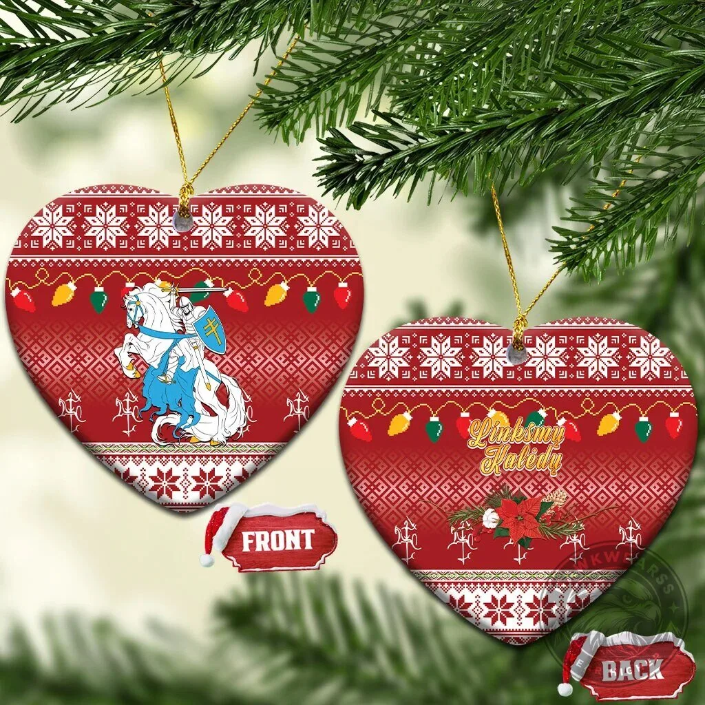 Lithuanian Vytis Merry Christmas Holiday Ceramic Ornament 20 Lithuanian Vytis Merry Christmas Holiday Ceramic Ornament