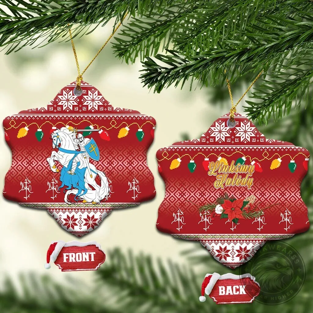Lithuanian Vytis Merry Christmas Holiday Ceramic Ornament 21 Lithuanian Vytis Merry Christmas Holiday Ceramic Ornament