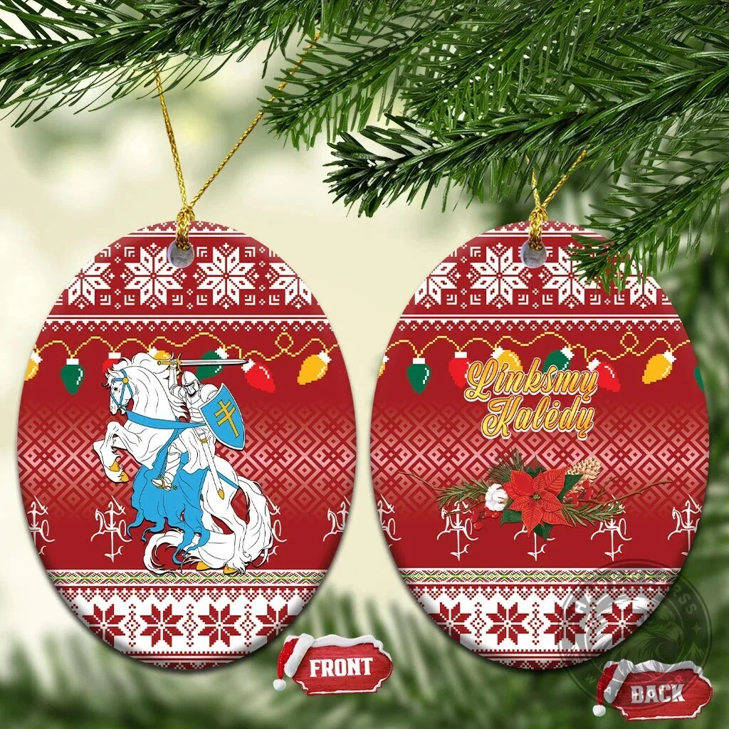Lithuanian Vytis Merry Christmas Holiday Ceramic Ornament 23 Lithuanian Vytis Merry Christmas Holiday Ceramic Ornament