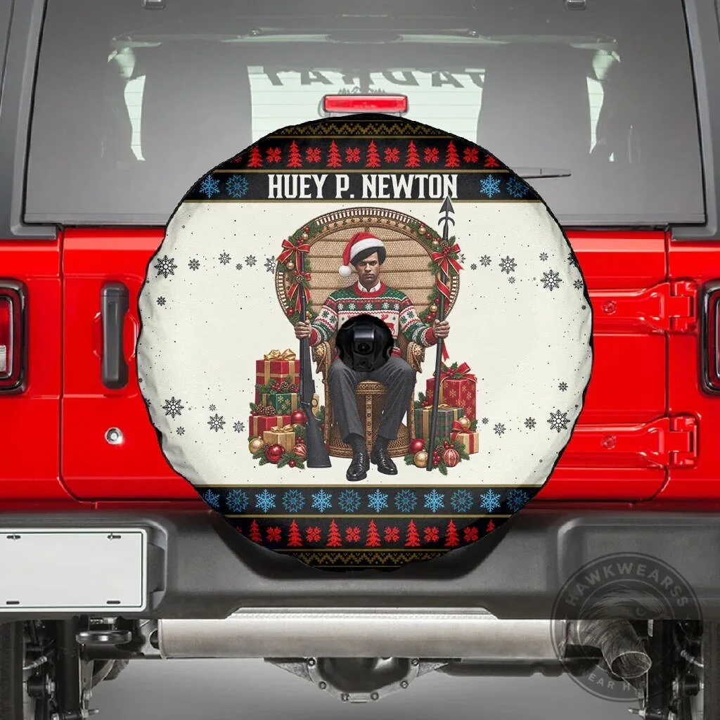 Huey P. Newton Black Panther Christmas Ugly Sweater Spare Tire Cover 5 Huey P. Newton Black Panther Christmas Ugly Sweater Spare Tire Cover