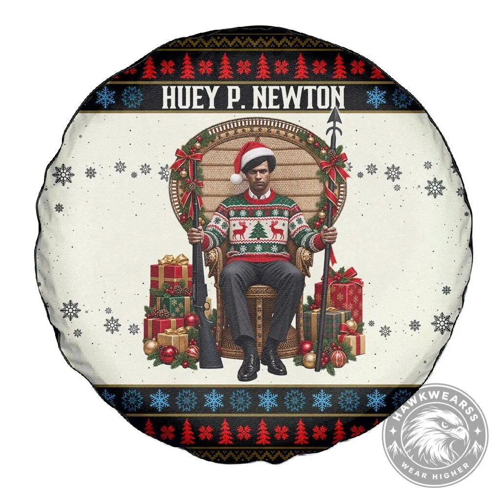 Huey P. Newton Black Panther Christmas Ugly Sweater Spare Tire Cover 6 Huey P. Newton Black Panther Christmas Ugly Sweater Spare Tire Cover