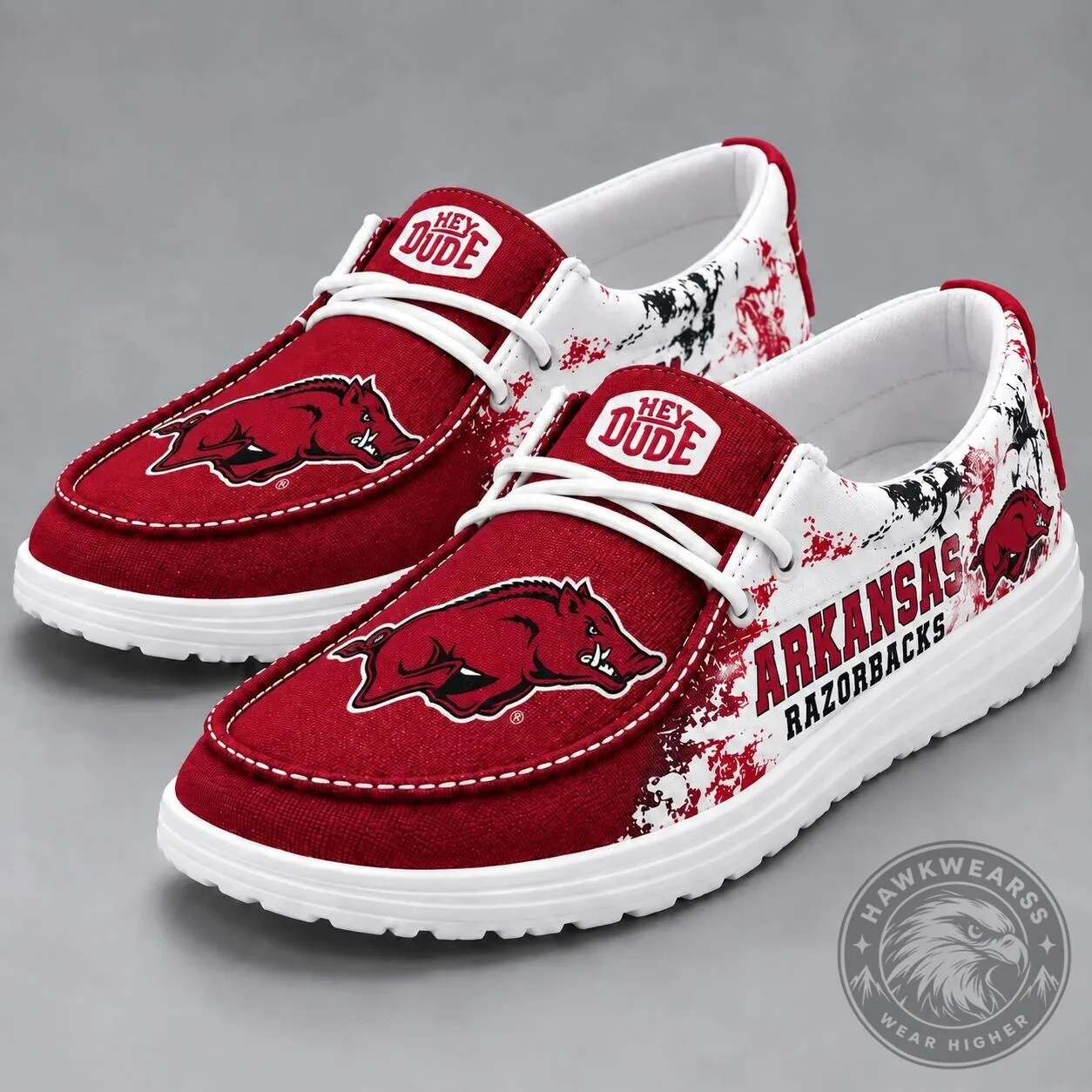 Arkansas Razorbacks Team Spirit Loafer Shoes for College Football Fans