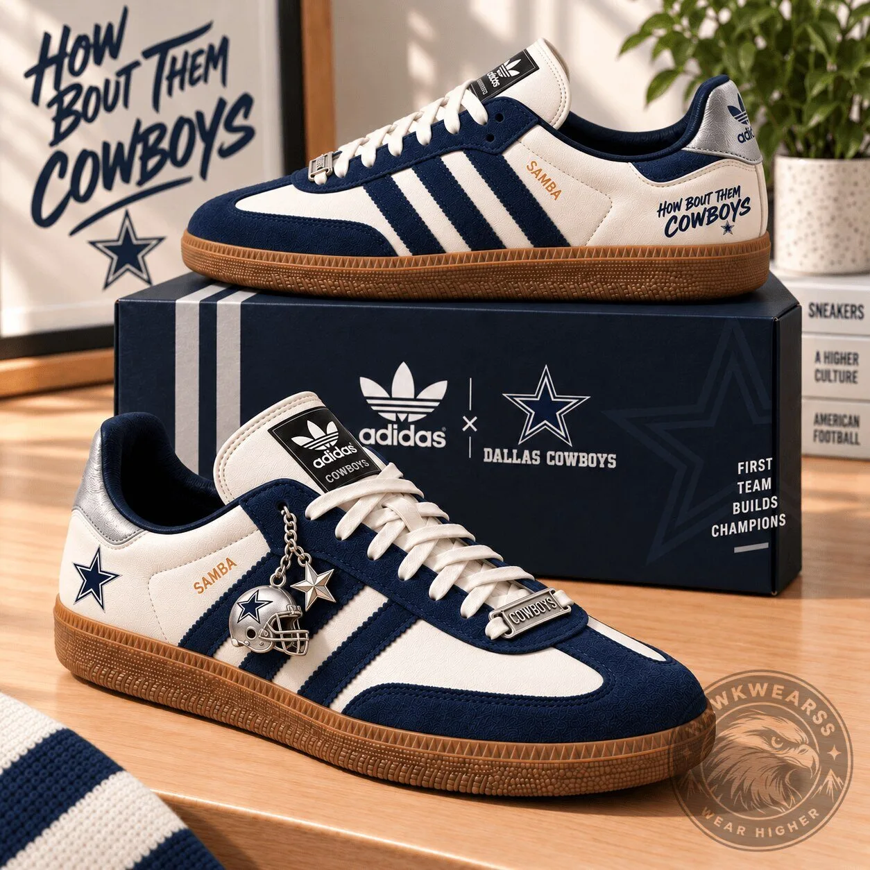 Dallas Cowboys How Bout Them Cowboys Adidas Samba Shoes