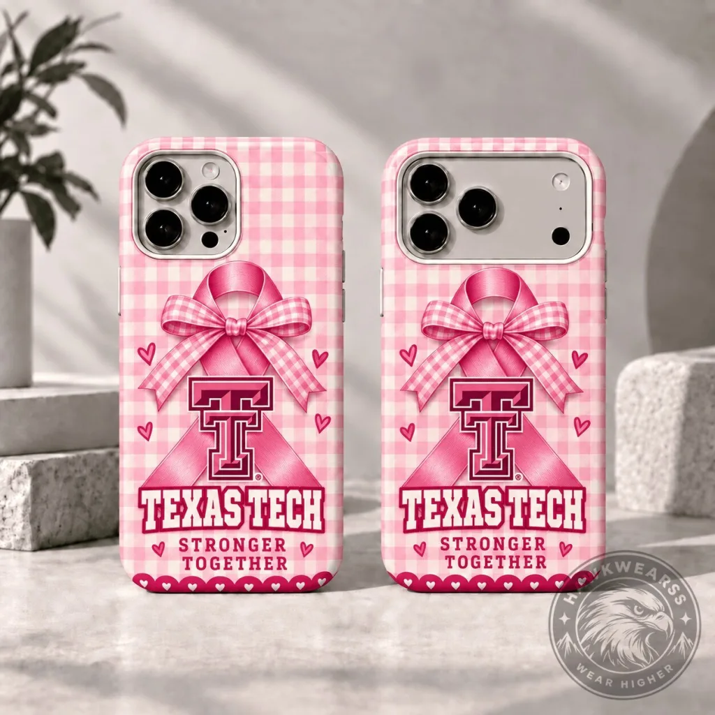 Texas Tech Red Raiders Breast Cancer Awareness Pink Gingham Pattern Phone Case Texas Tech Red Raiders Breast Cancer Awareness Pink Gingham Pattern Phone Case
