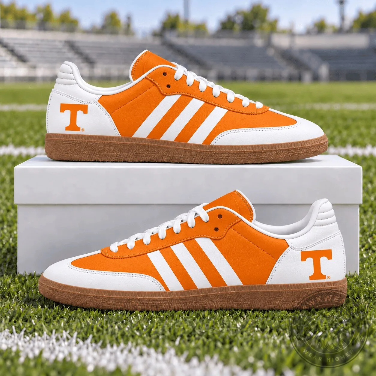 Custom Design Shoes in Orange and White Stripe for Tennessee Volunteers