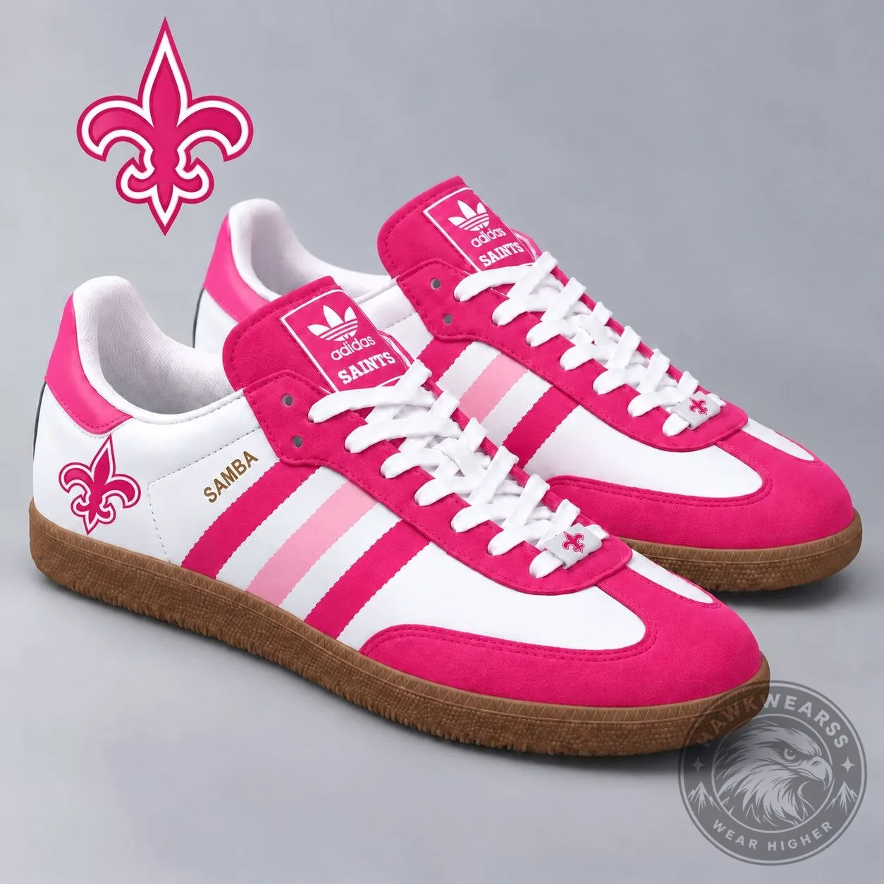 New Orleans Saints Pink Breast Cancer Awareness Samba Shoes