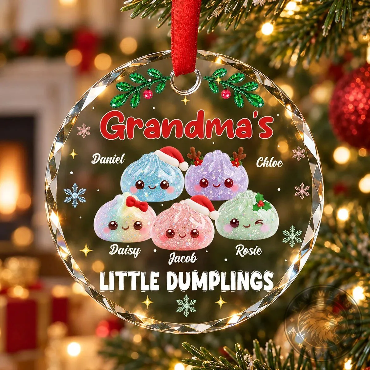 Personalized Grandma's Little Dumplings Christmas Tree Ornament
