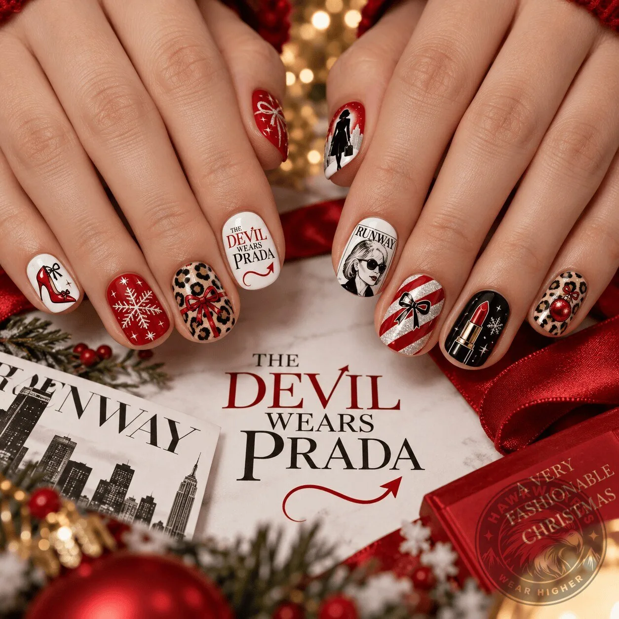 The Devil Wears Prada Christmas Holiday Press On Nail Set