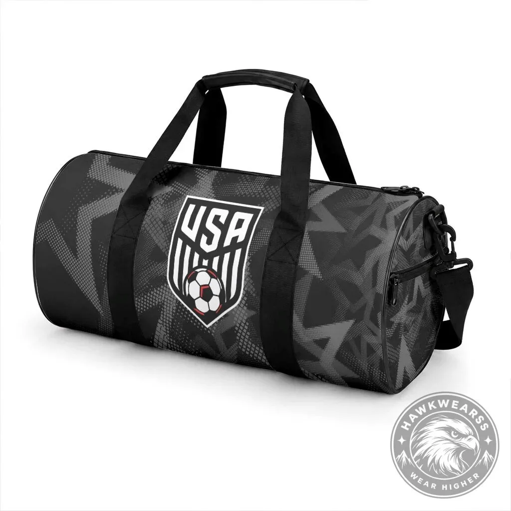 United States Soccer Federation Black Stars Pattern Duffle Bag 9 United States Soccer Federation Black Stars Pattern Duffle Bag