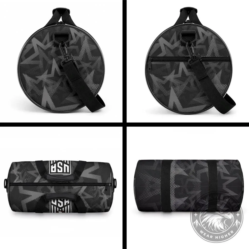 United States Soccer Federation Black Stars Pattern Duffle Bag 11 United States Soccer Federation Black Stars Pattern Duffle Bag