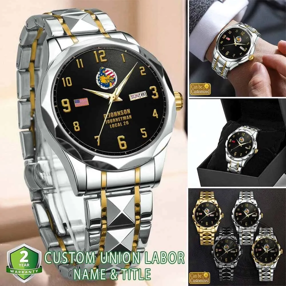 Union Roofers Waterproofers Allied Workers Stainless Steel Watch 9 Union Roofers Waterproofers Allied Workers Stainless Steel Watch
