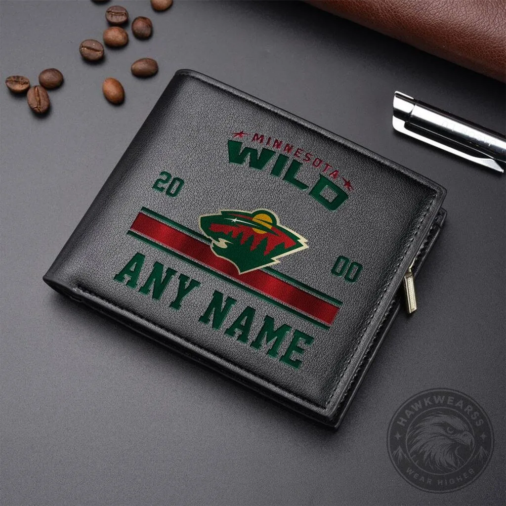 Minnesota Wild Personalized Leather Wallet - Custom Name NHL Hockey Fan Gift 4 Minnesota Wild Personalized Leather Wallet - Custom Name NHL Hockey Fan Gift