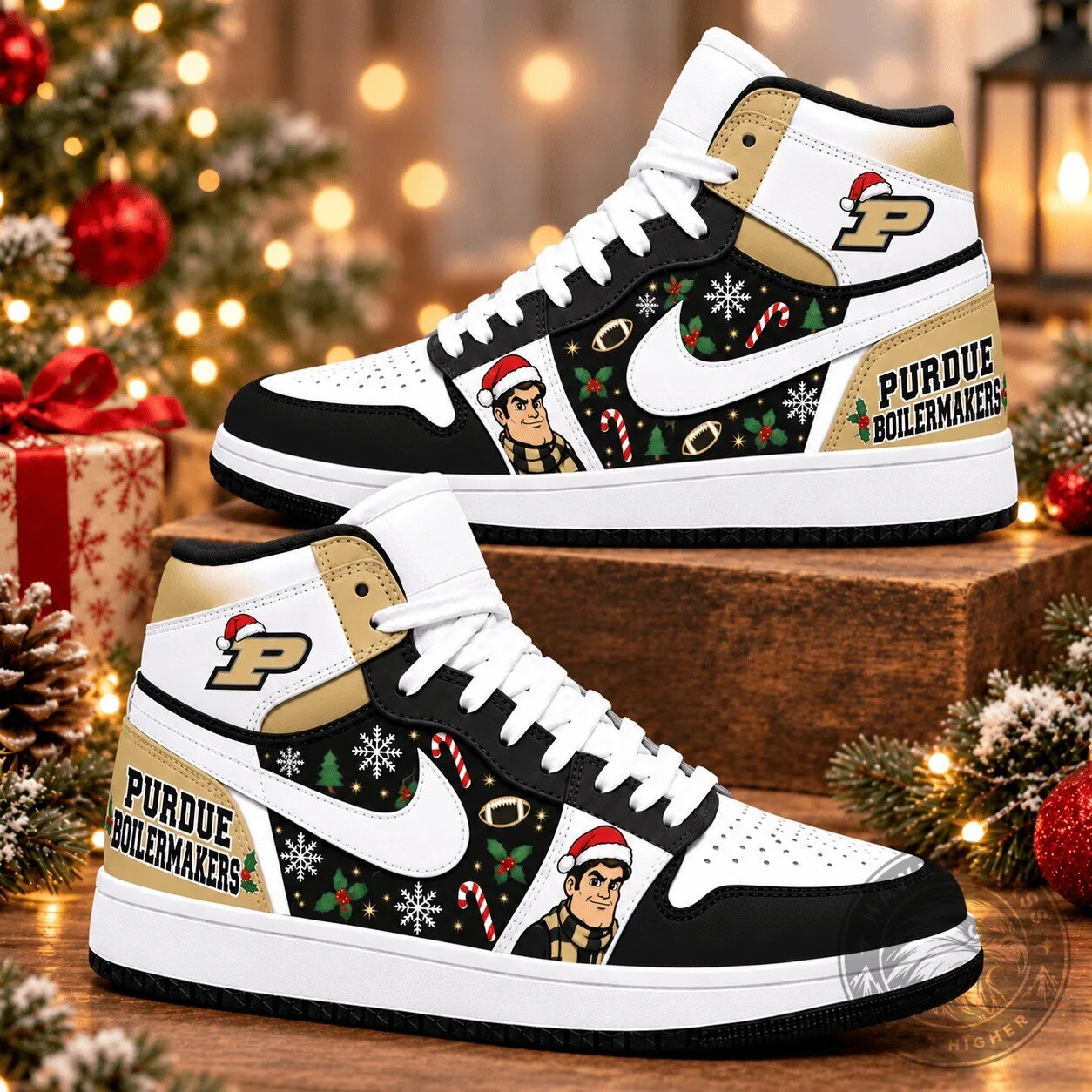 Purdue Boilermakers Christmas Holiday High Top Sneakers Shoes 5 Purdue Boilermakers Christmas Holiday High Top Sneakers Shoes