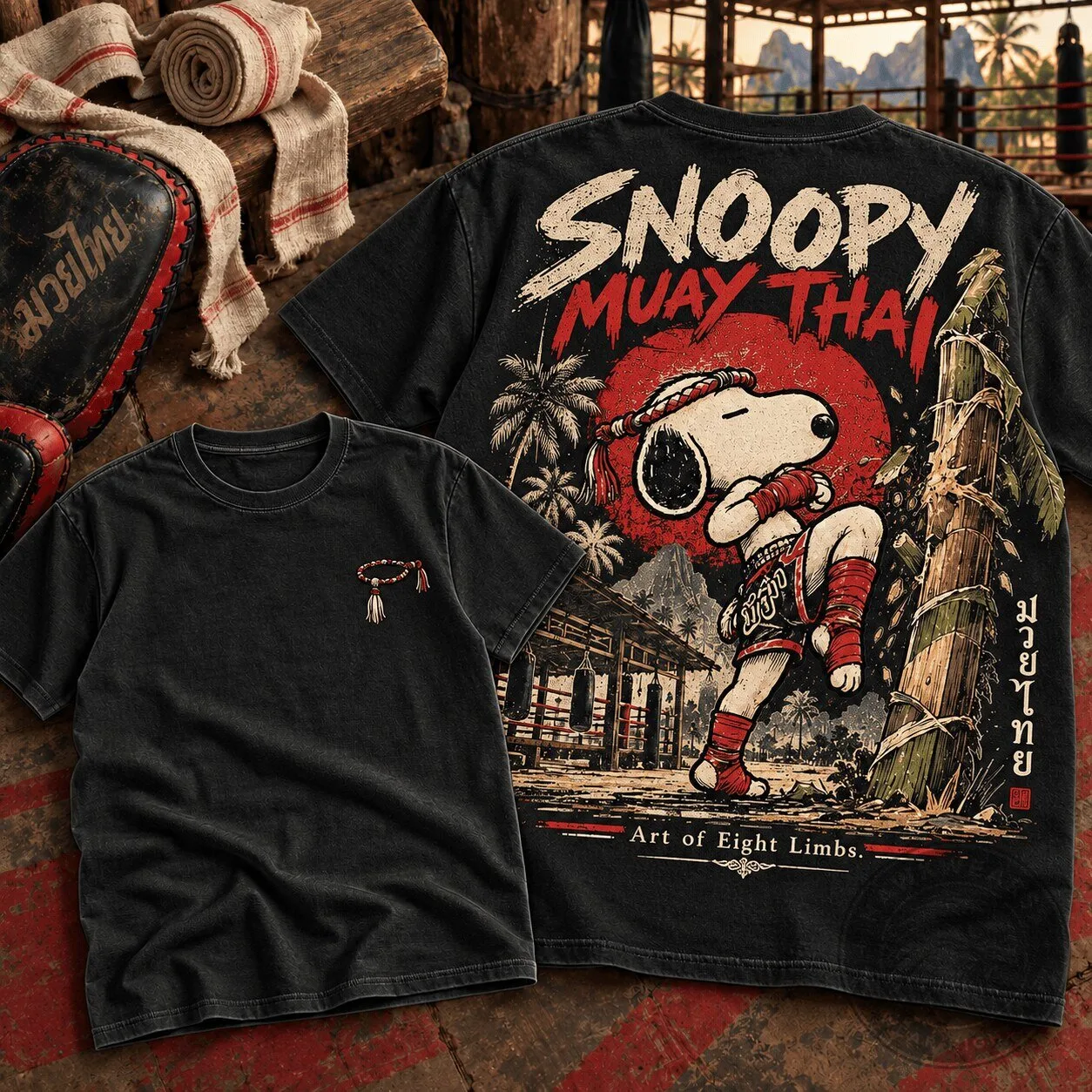 Snoopy Muay Thai Art of Eight Limbs Vintage T-Shirt 1 Snoopy Muay Thai Art of Eight Limbs Vintage T-Shirt