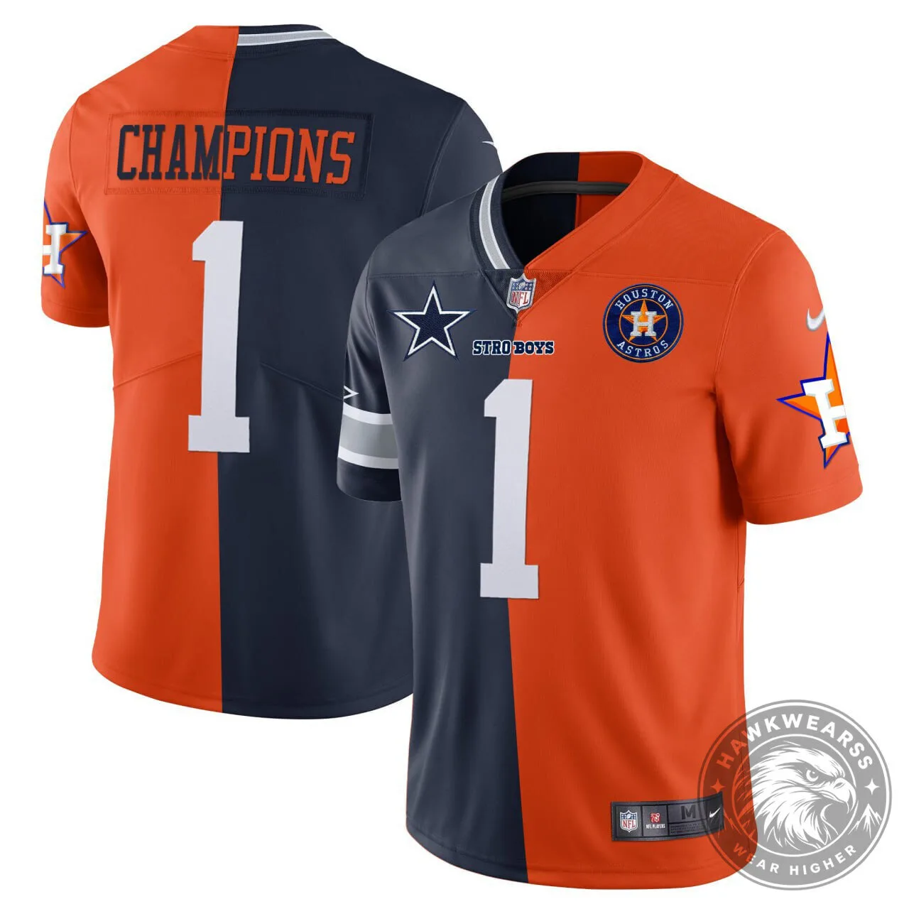 Dallas Cowboys Football Houston Astros Split Champions Jersey