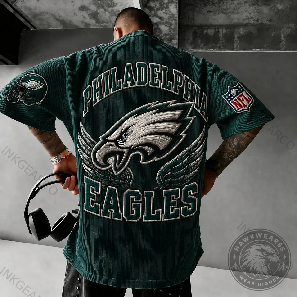 Philadelphia Eagles NFL Football Team Logo Green Short Sleeve T-Shirt
