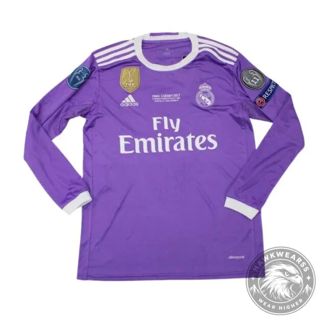 Real Madrid 2017 UEFA Champions League Final Purple Long-Sleeve Jersey
