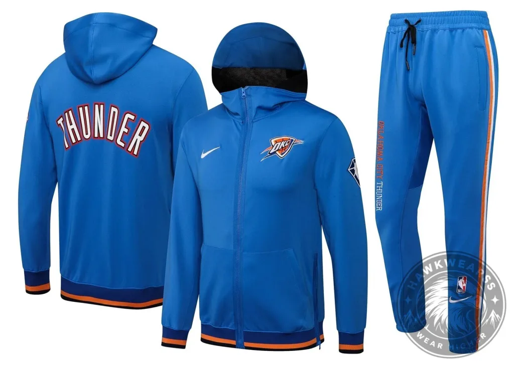 Oklahoma City Thunder NBA Therma Flex Royal Blue Full-Zip Hoodie Oklahoma City Thunder NBA Therma Flex Royal Blue Full-Zip Hoodie