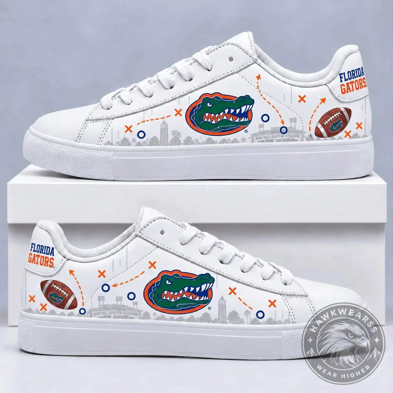 Florida Gators University of Florida Football Team White Low-Top Sneakers