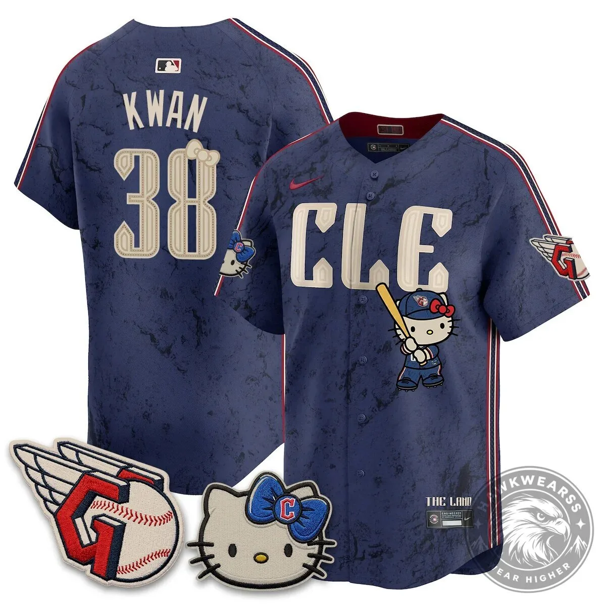 Cleveland Guardians Jose Ramirez Hello Kitty Baseball Jersey 59 Cleveland Guardians Jose Ramirez Hello Kitty Baseball Jersey