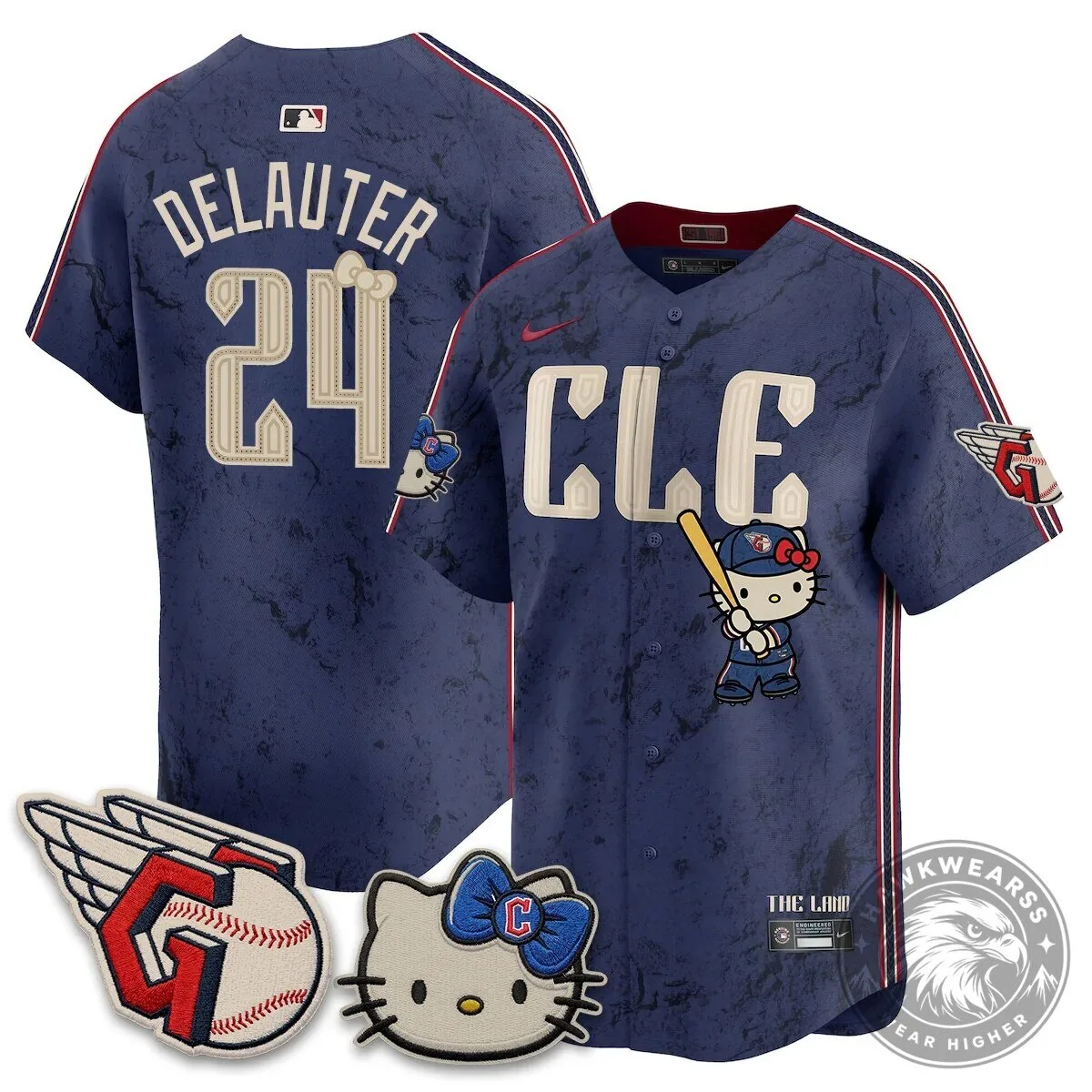 Cleveland Guardians Jose Ramirez Hello Kitty Baseball Jersey 62 Cleveland Guardians Jose Ramirez Hello Kitty Baseball Jersey