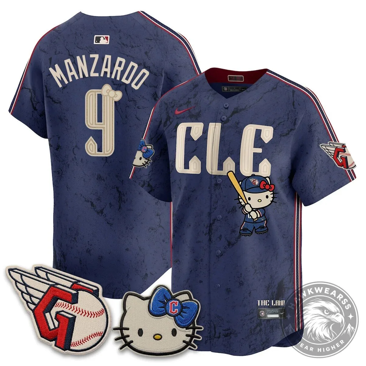Cleveland Guardians Jose Ramirez Hello Kitty Baseball Jersey 63 Cleveland Guardians Jose Ramirez Hello Kitty Baseball Jersey