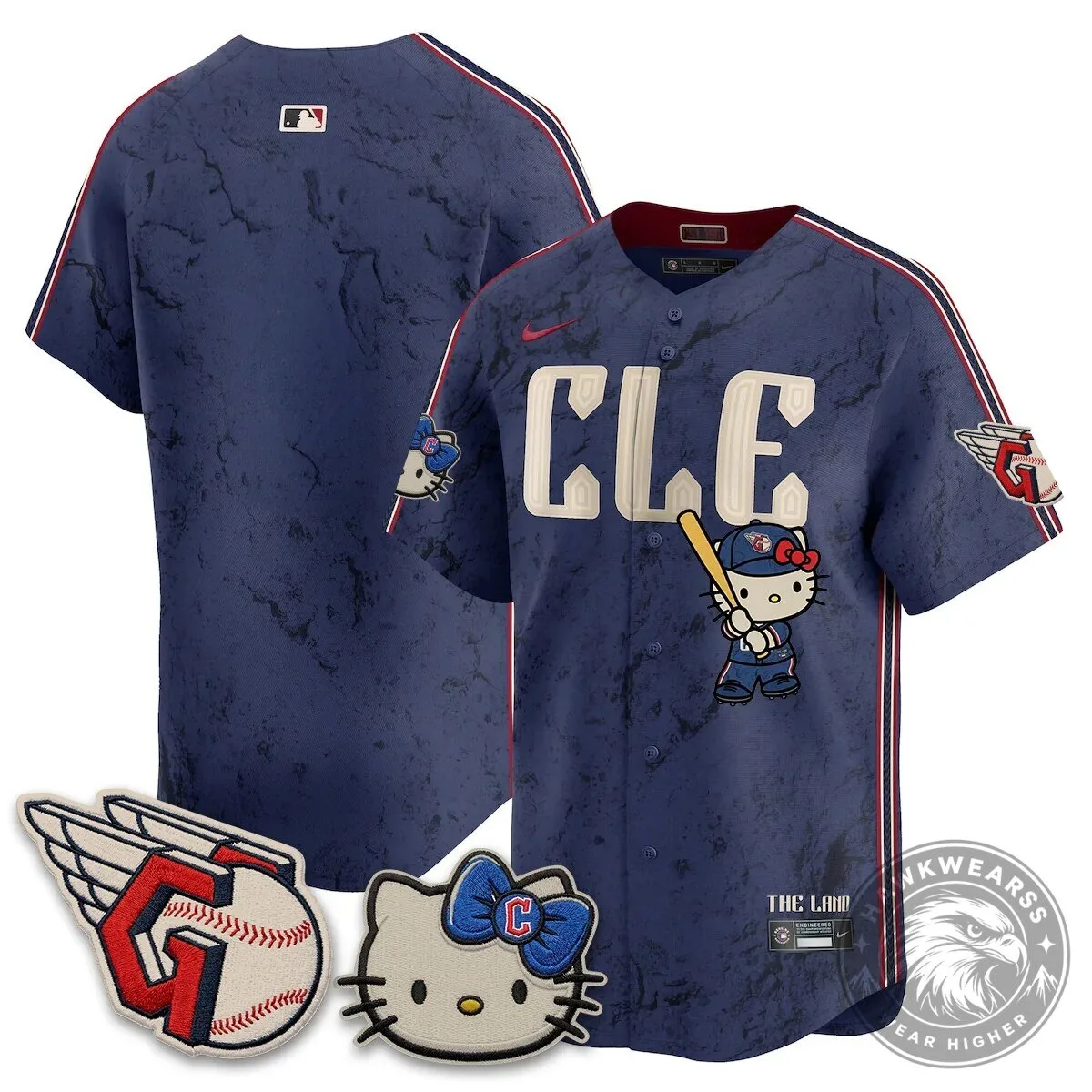 Cleveland Guardians Jose Ramirez Hello Kitty Baseball Jersey 65 Cleveland Guardians Jose Ramirez Hello Kitty Baseball Jersey