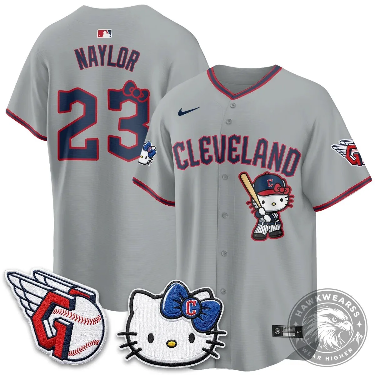 Cleveland Guardians Jose Ramirez Hello Kitty Baseball Jersey 69 Cleveland Guardians Jose Ramirez Hello Kitty Baseball Jersey