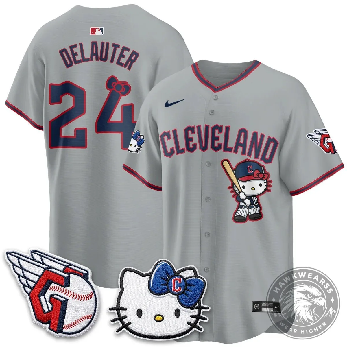Cleveland Guardians Jose Ramirez Hello Kitty Baseball Jersey 71 Cleveland Guardians Jose Ramirez Hello Kitty Baseball Jersey