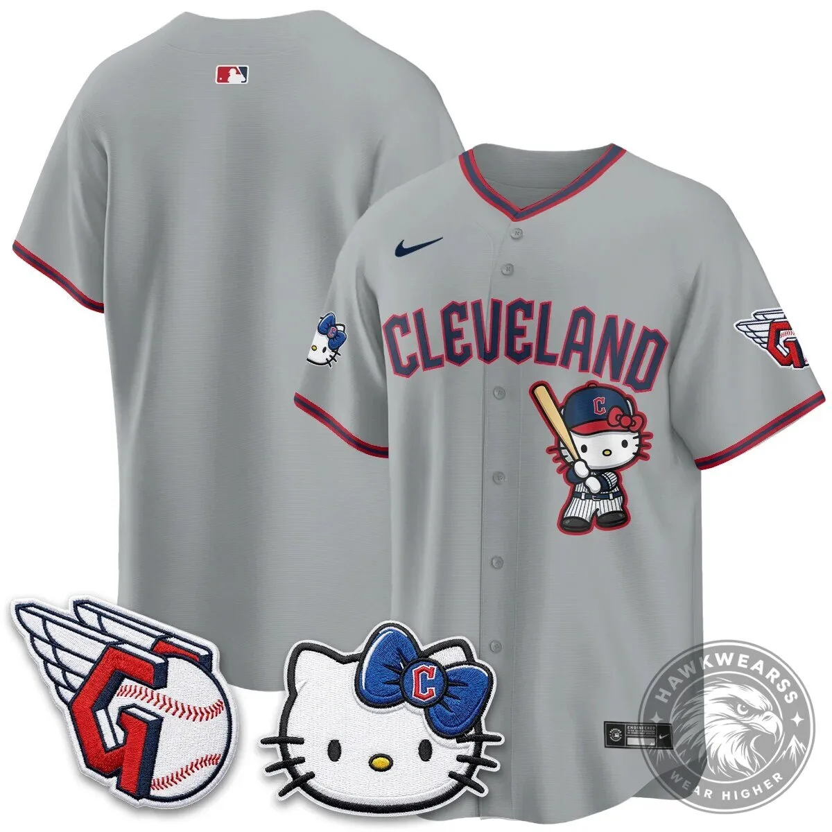 Cleveland Guardians Jose Ramirez Hello Kitty Baseball Jersey 74 Cleveland Guardians Jose Ramirez Hello Kitty Baseball Jersey